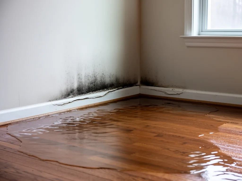 Illustration of a typical starting condition before Water damage restoration
